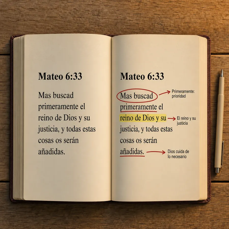 Página explicada de Mateo 6:33